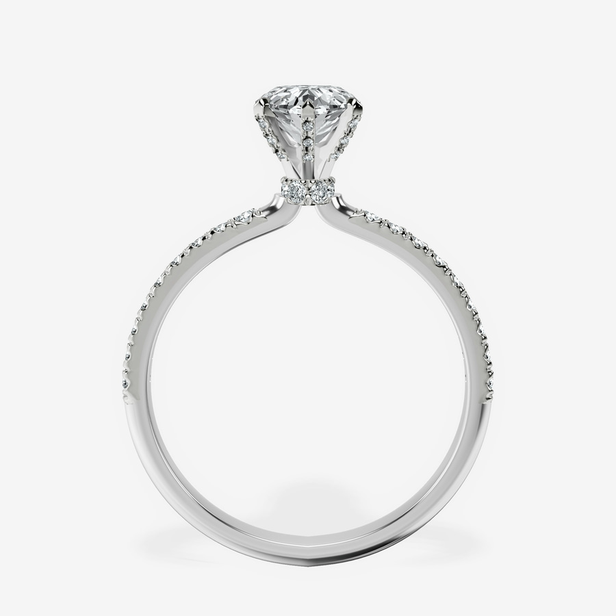 10kt White Gold Mereia Secret Halo Lab Diamond Ring side right image one