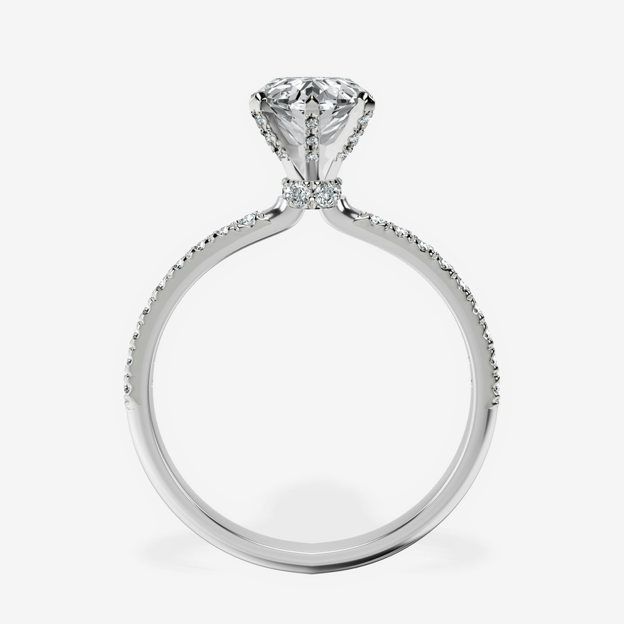 18ct White Gold Mereia Secret Halo Lab Diamond Ring side right image one