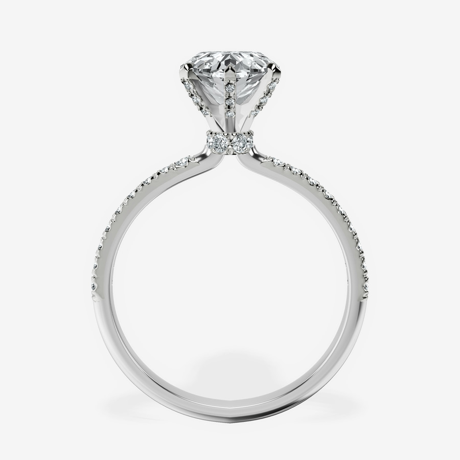 10kt White Gold Mereia Secret Halo Lab Diamond Ring side right image one