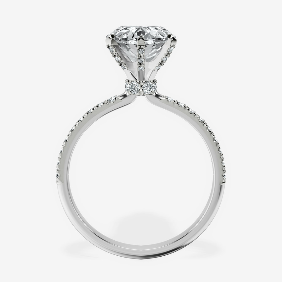 Platinum Mereia Secret Halo Lab Diamond Ring side right image one
