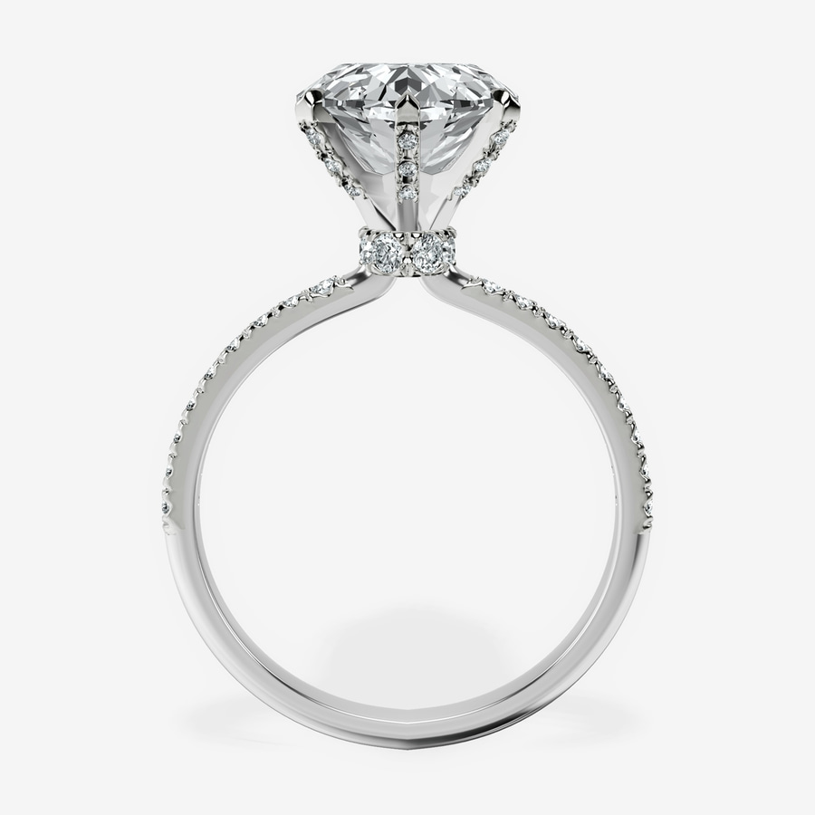 Platinum Mereia Secret Halo Lab Diamond Ring side right image one