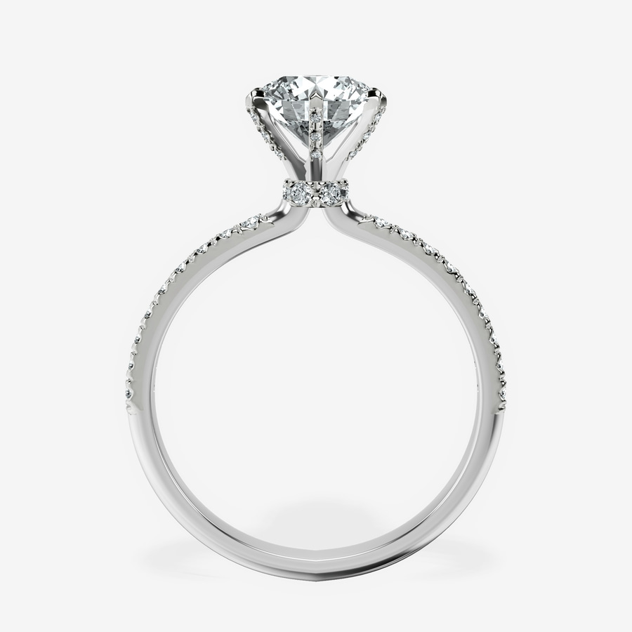 10kt White Gold Mereia Secret Halo Lab Diamond Ring side right image one