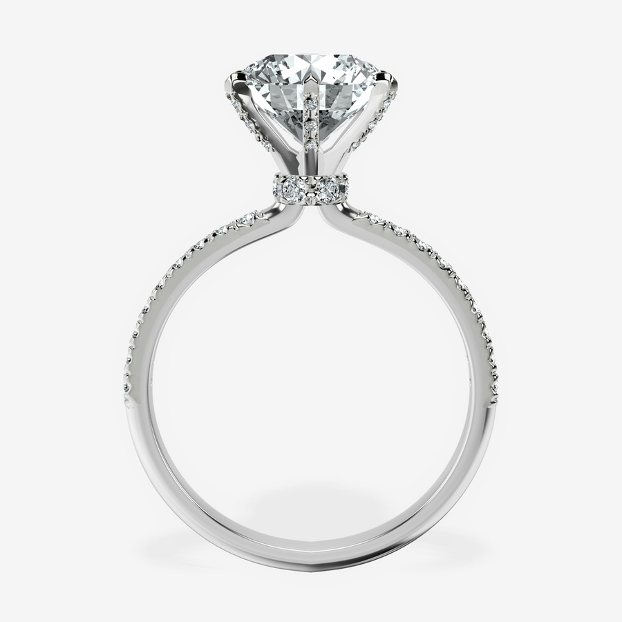 10kt White Gold Mereia Secret Halo Lab Diamond Ring side right image one