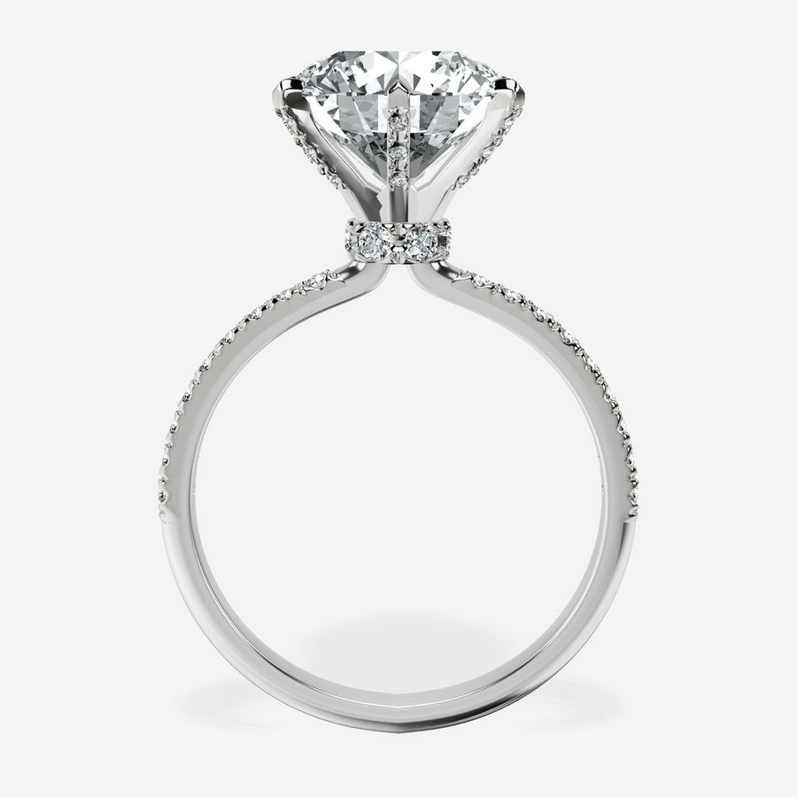 10kt White Gold Mereia Secret Halo Lab Diamond Ring side right image one
