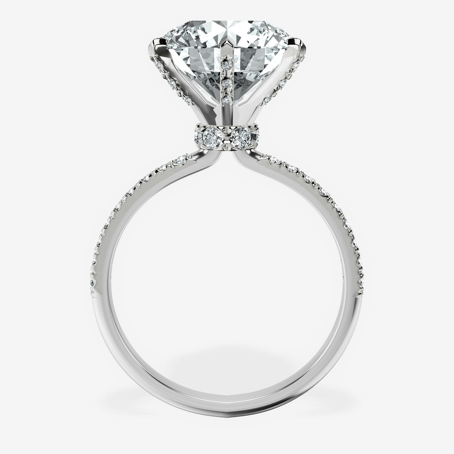Platinum Mereia Secret Halo Lab Diamond Ring side right image one