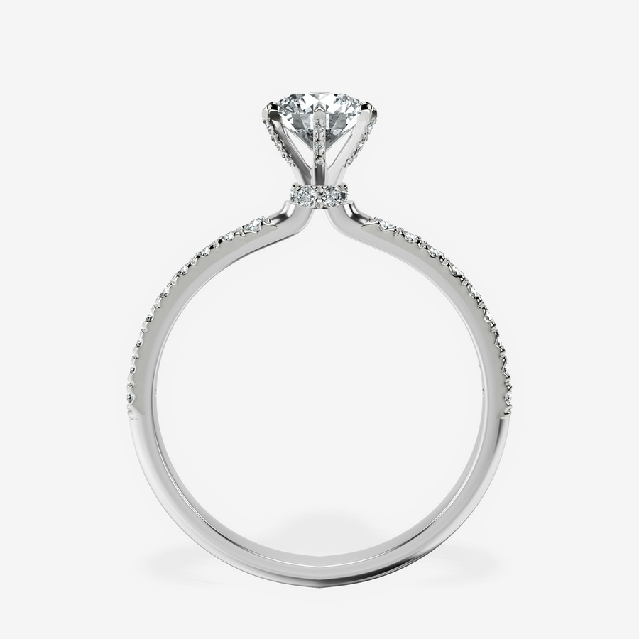 10kt White Gold Mereia Secret Halo Lab Diamond Ring side right image one
