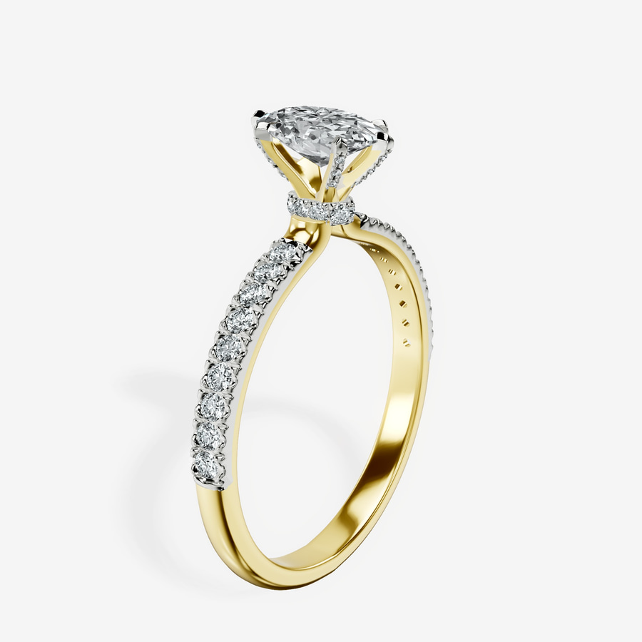10kt Yellow Gold Mereia Secret Halo Lab Diamond Ring standing product image one