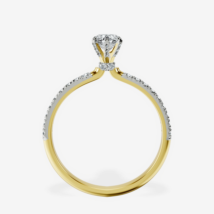 10kt Yellow Gold Mereia Secret Halo Lab Diamond Ring side right image one