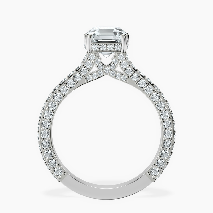 18kt White Gold Eternia Criss Cross Side Halo Lab Diamond Ring side right image one