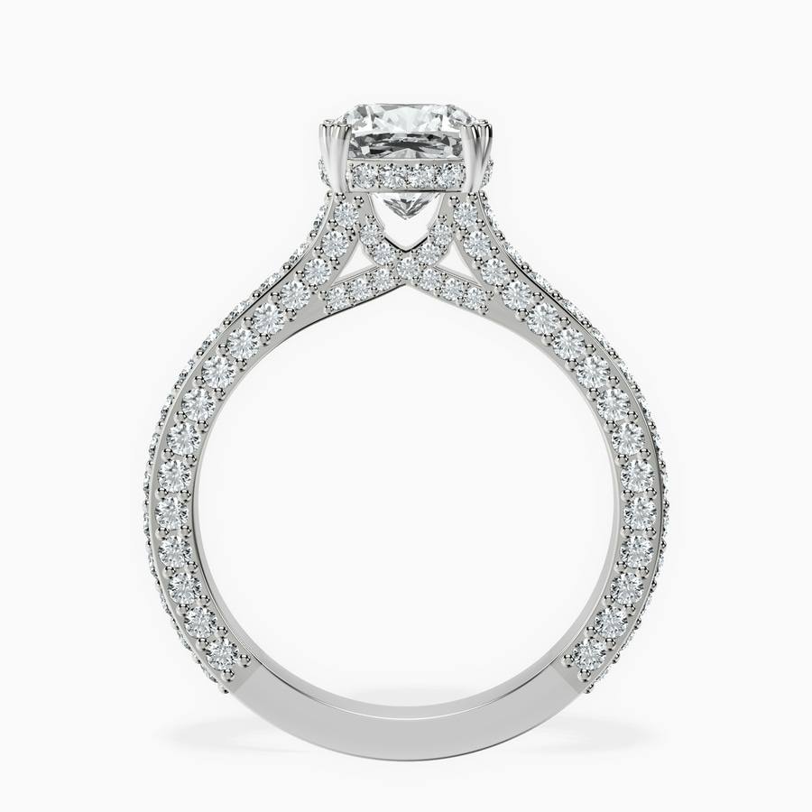 18kt White Gold Eternia Criss Cross Side Halo Lab Diamond Ring side right image one