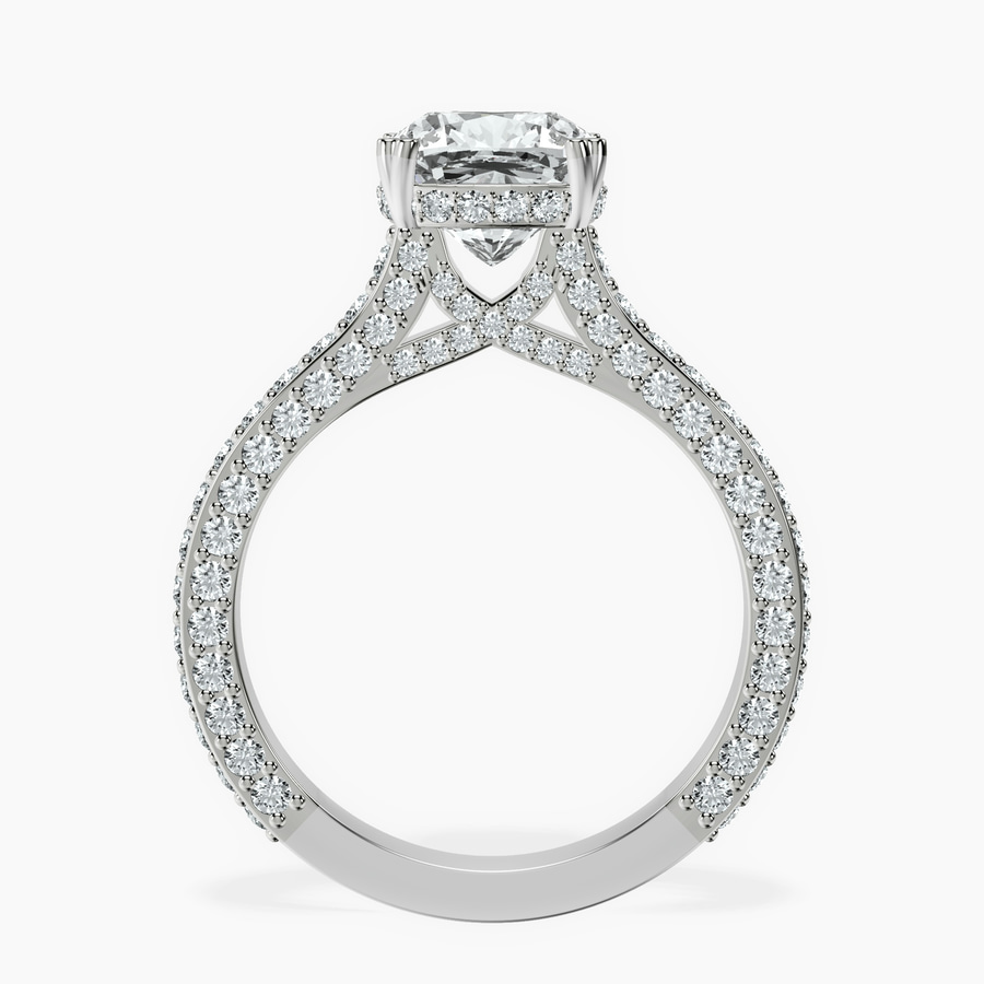 14kt White Gold Eternia Criss Cross Side Halo Lab Diamond Ring side right image one