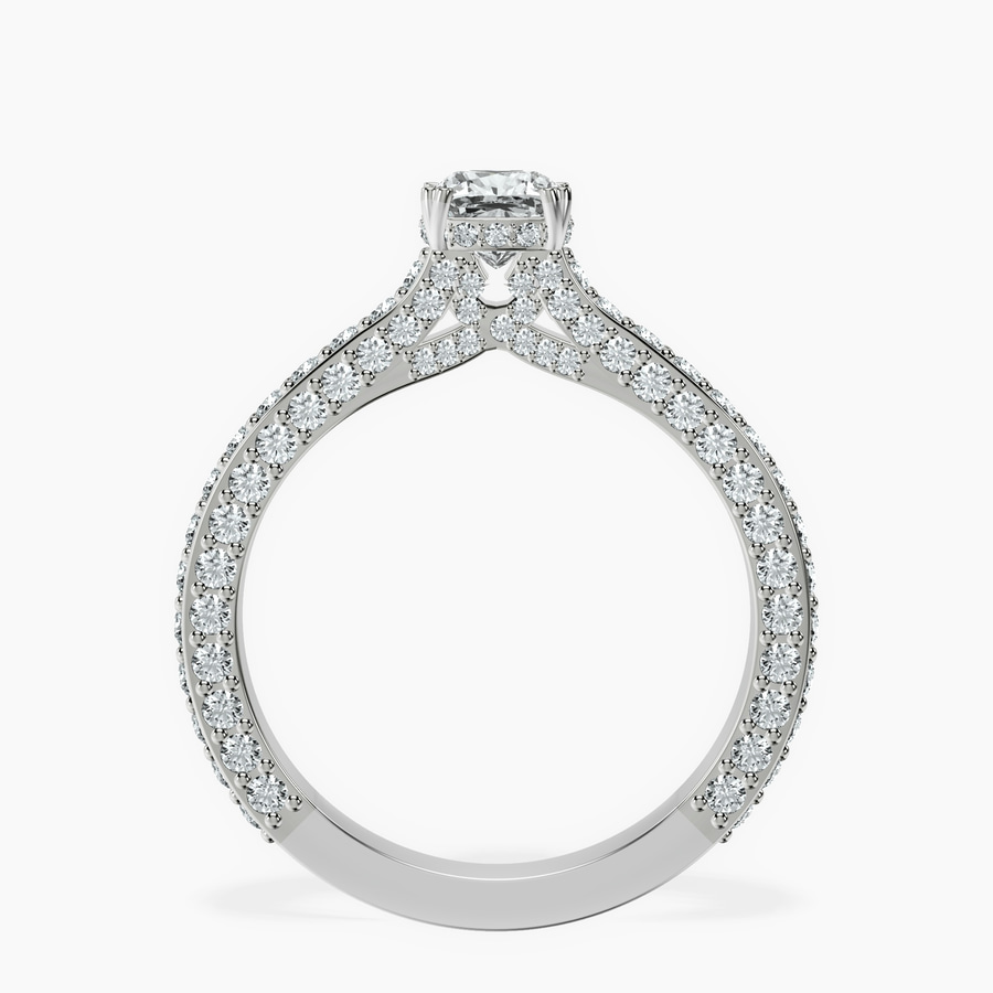 10kt White Gold Eternia Criss Cross Side Halo Lab Diamond Ring side right image one