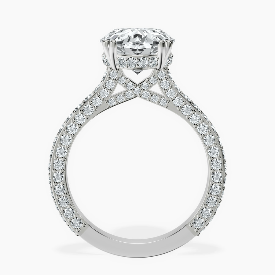14kt White Gold Eternia Criss Cross Side Halo Lab Diamond Ring side right image one
