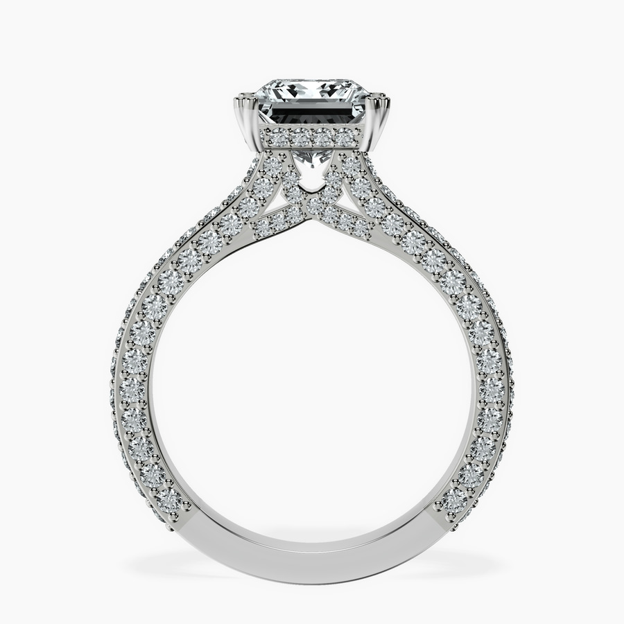 18kt White Gold Eternia Criss Cross Side Halo Lab Diamond Ring side right image one
