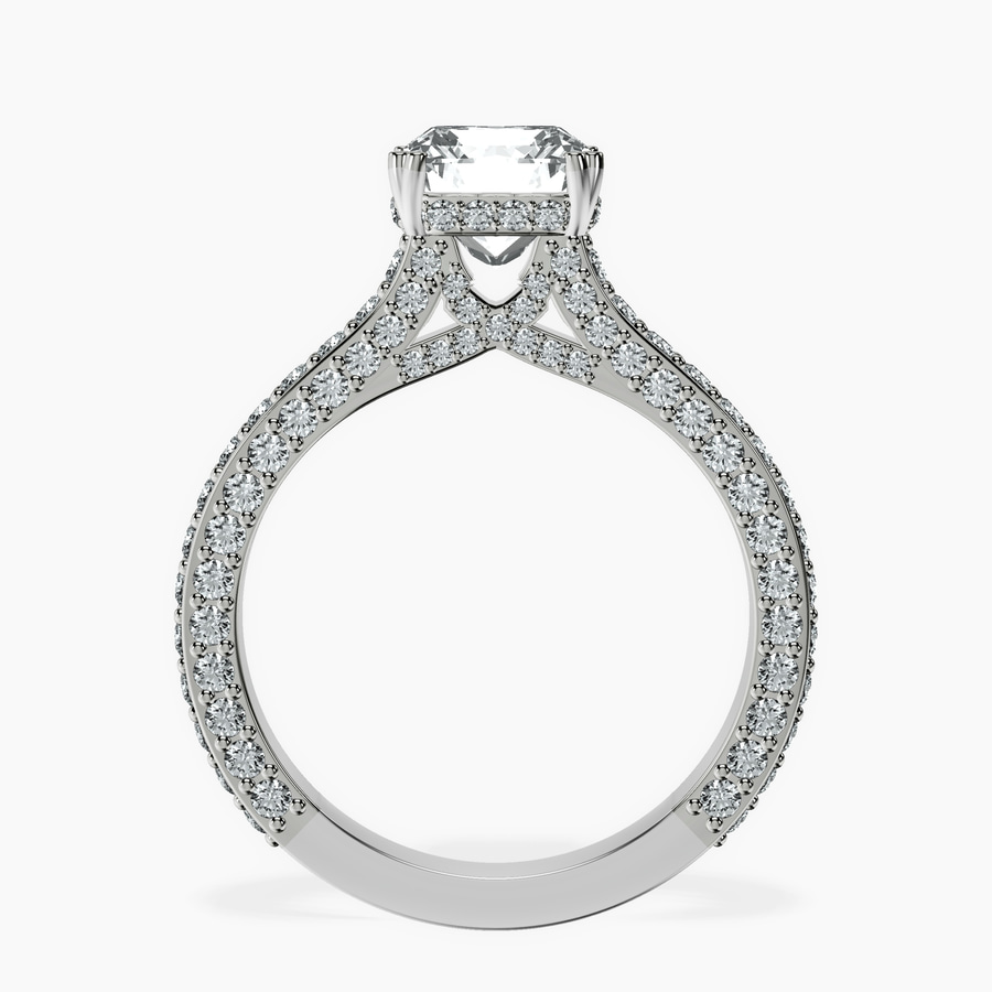 18kt White Gold Eternia Criss Cross Side Halo Lab Diamond Ring side right image one