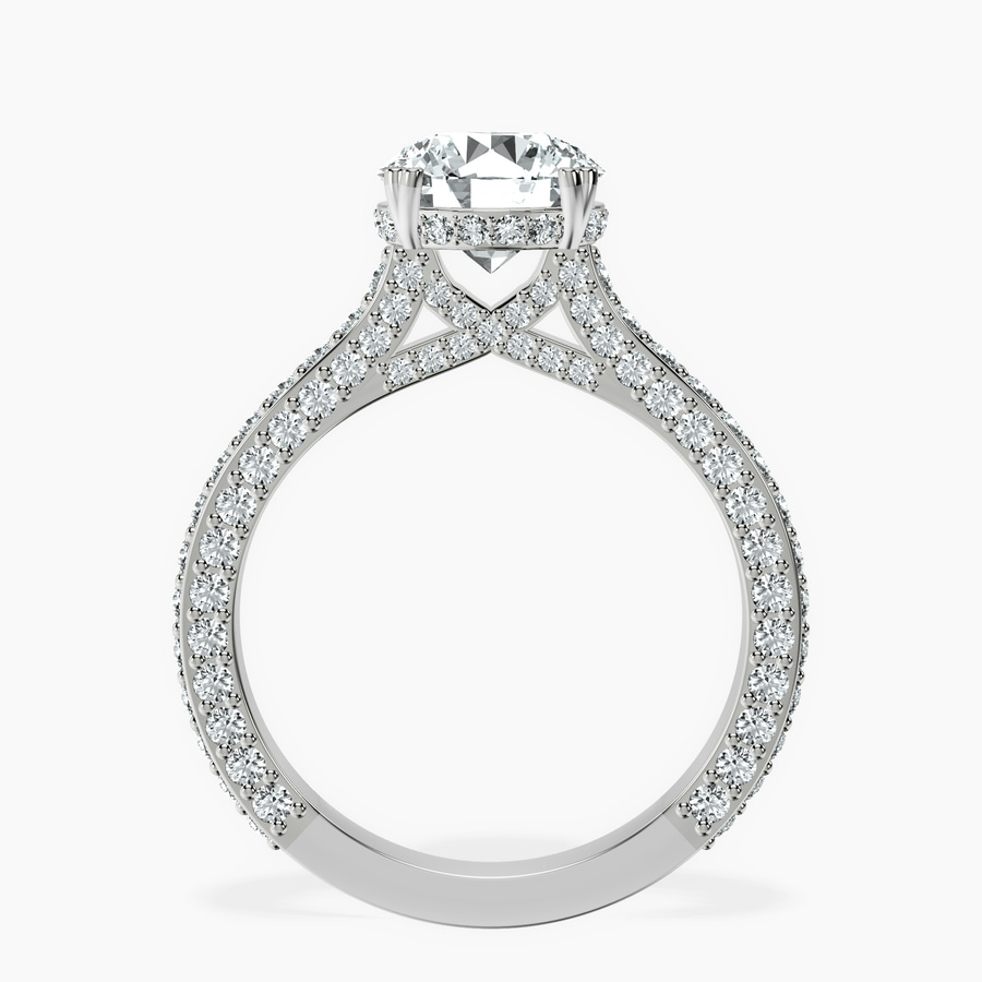 18kt White Gold Eternia Criss Cross Side Halo Lab Diamond Ring side right image one