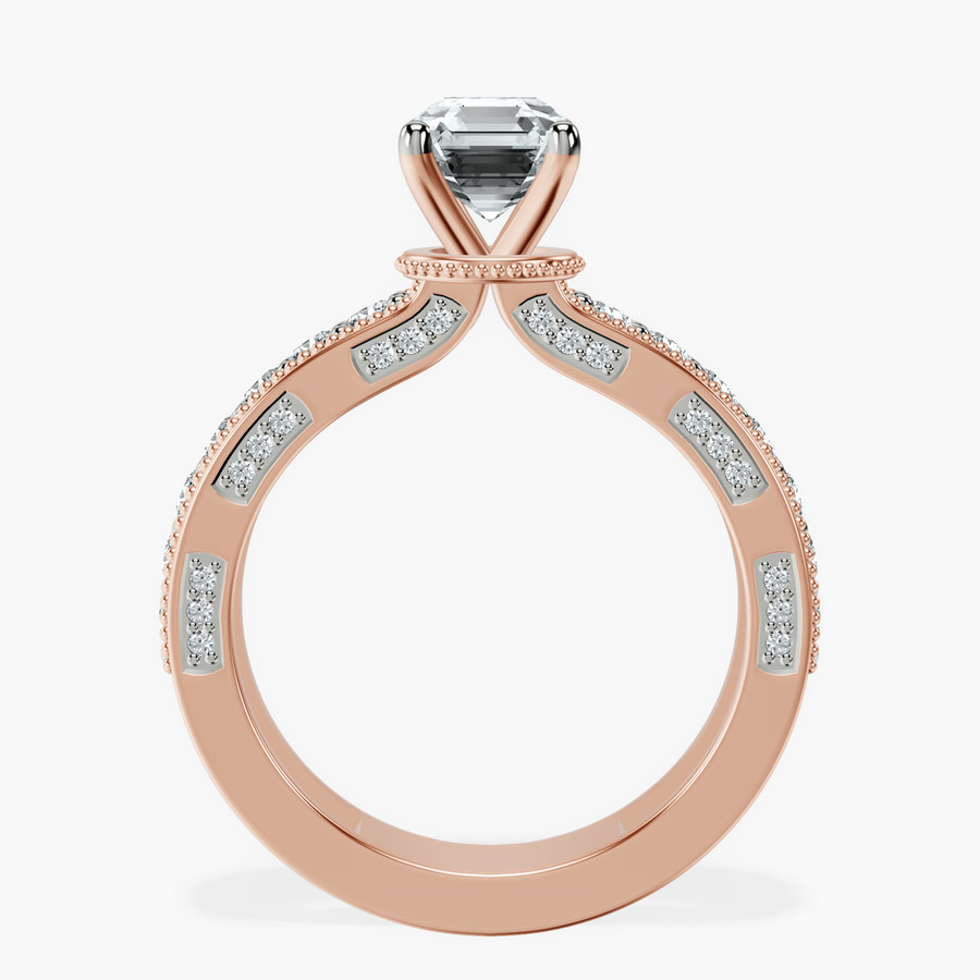 14kt Rose Gold Regalia Milgrain Lab Diamond Ring side right image one