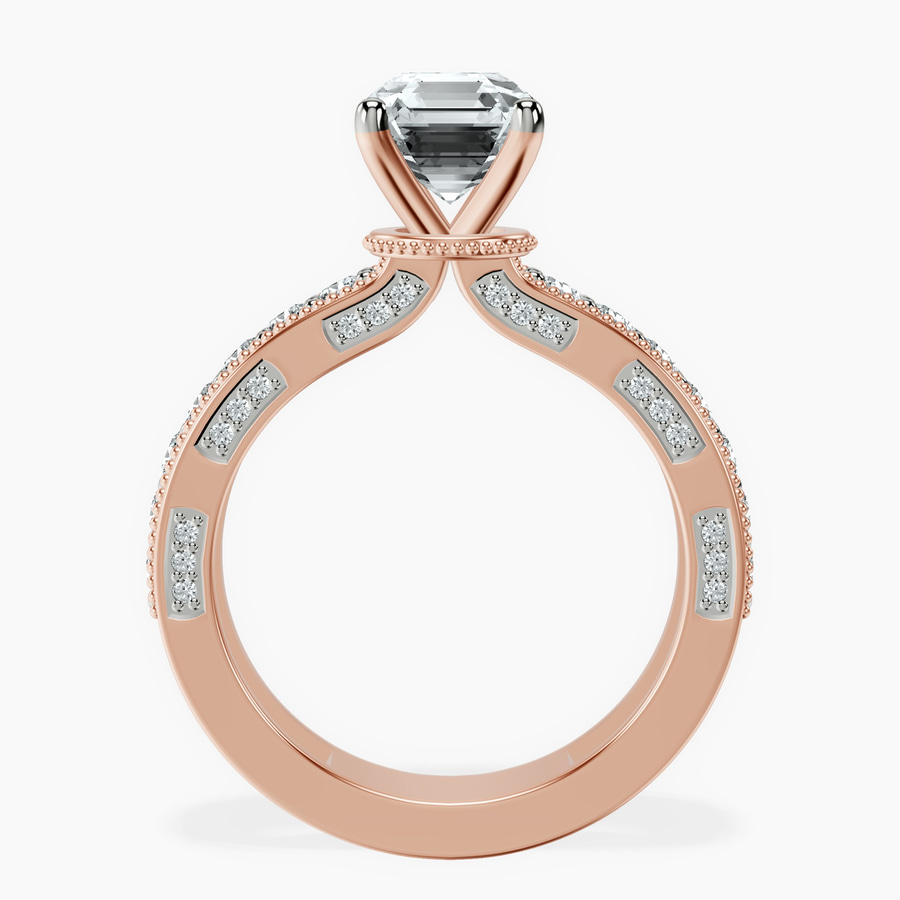 9ct Rose Gold Regalia Milgrain Lab Diamond Ring side right image one