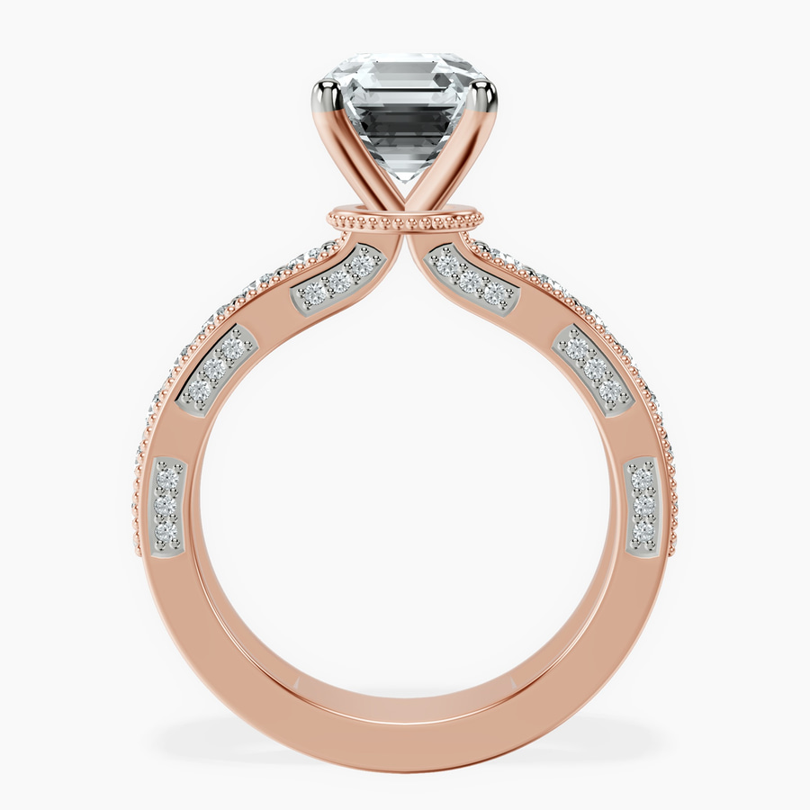 14kt Rose Gold Regalia Milgrain Lab Diamond Ring side right image one