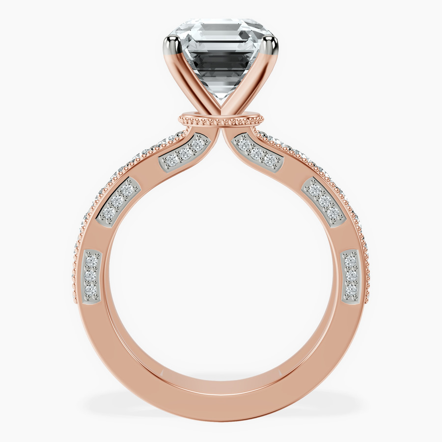 14kt Rose Gold Regalia Milgrain Lab Diamond Ring side right image one