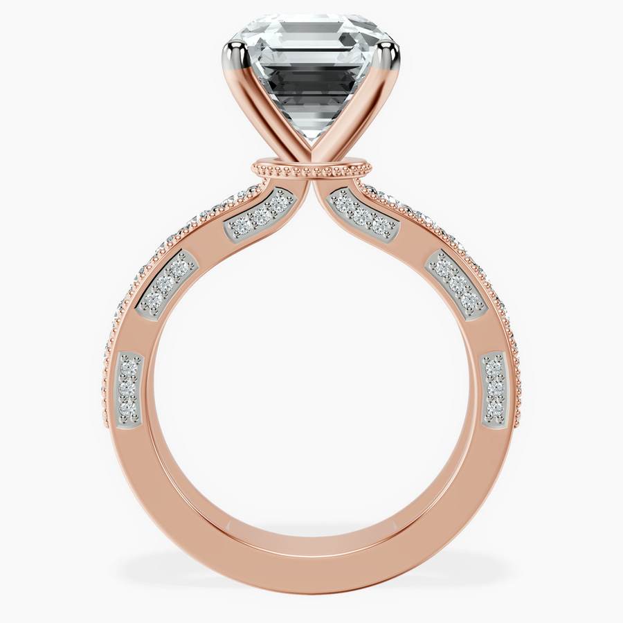 14kt Rose Gold Regalia Milgrain Lab Diamond Ring side right image one