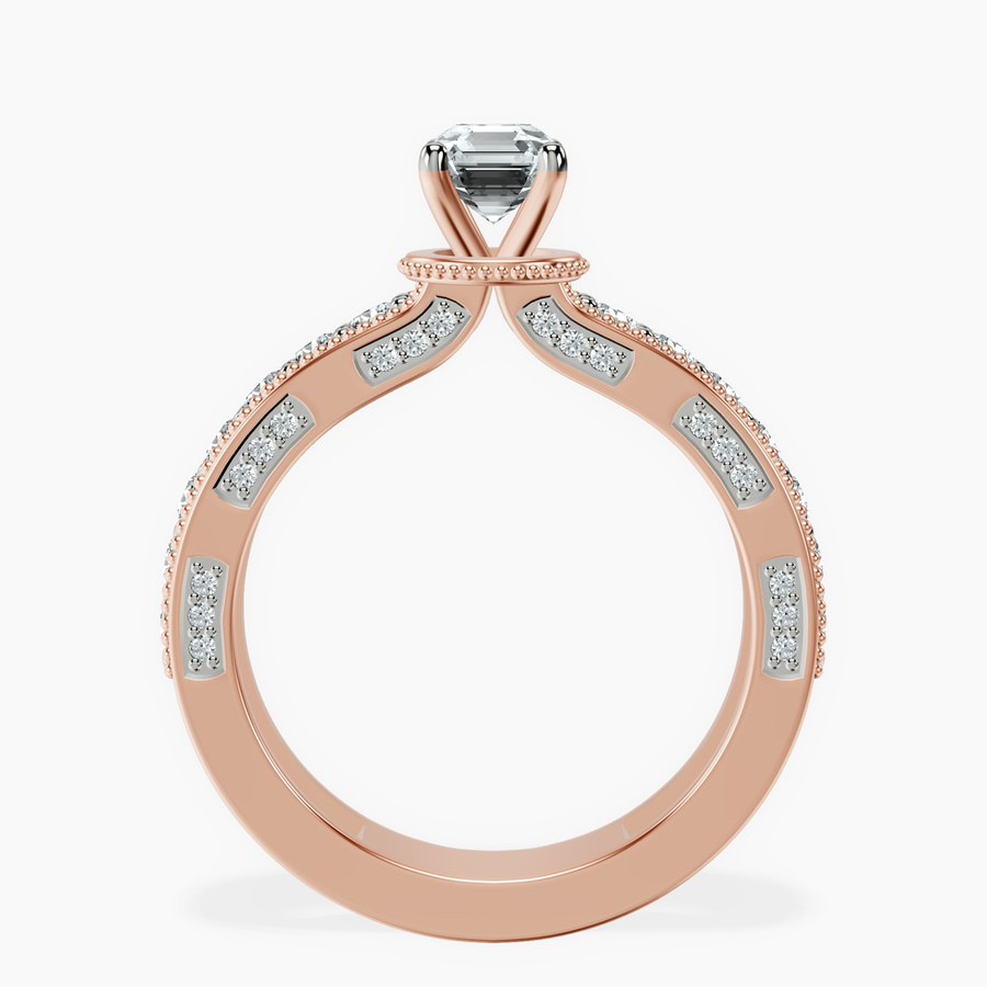 18kt Rose Gold Regalia Milgrain Lab Diamond Ring side right image one