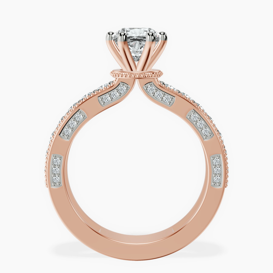 10kt Rose Gold Regalia Milgrain Lab Diamond Ring side right image one