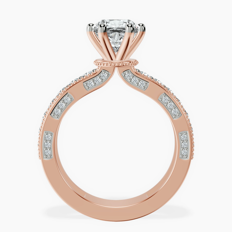 9ct Rose Gold Regalia Milgrain Lab Diamond Ring side right image one