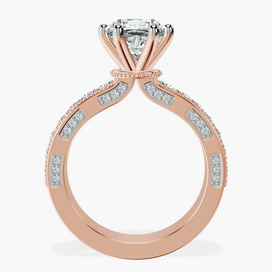 10kt Rose Gold Regalia Milgrain Lab Diamond Ring side right image one