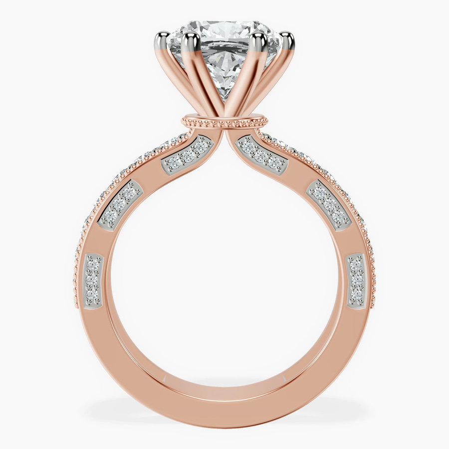 18kt Rose Gold Regalia Milgrain Lab Diamond Ring side right image one