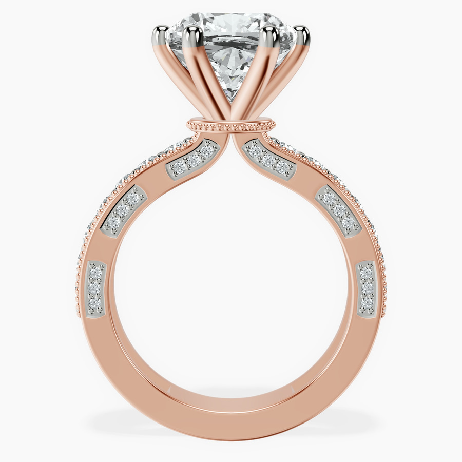 18kt Rose Gold Regalia Milgrain Lab Diamond Ring side right image one