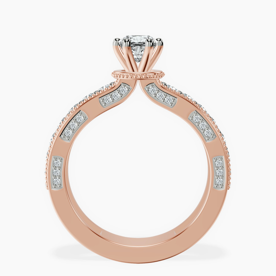 18kt Rose Gold Regalia Milgrain Lab Diamond Ring side right image one