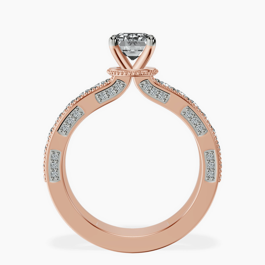 18kt Rose Gold Regalia Milgrain Lab Diamond Ring side right image one
