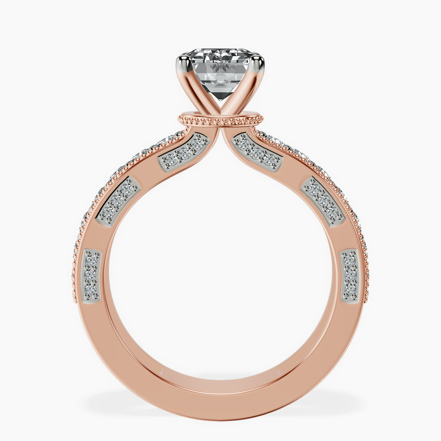 18ct Rose Gold Regalia Milgrain Lab Diamond Ring side right image one