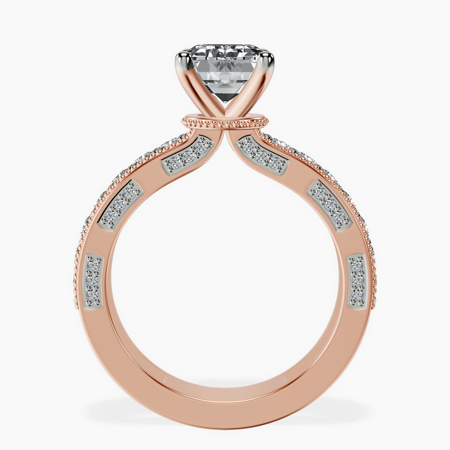 14kt Rose Gold Regalia Milgrain Lab Diamond Ring side right image one