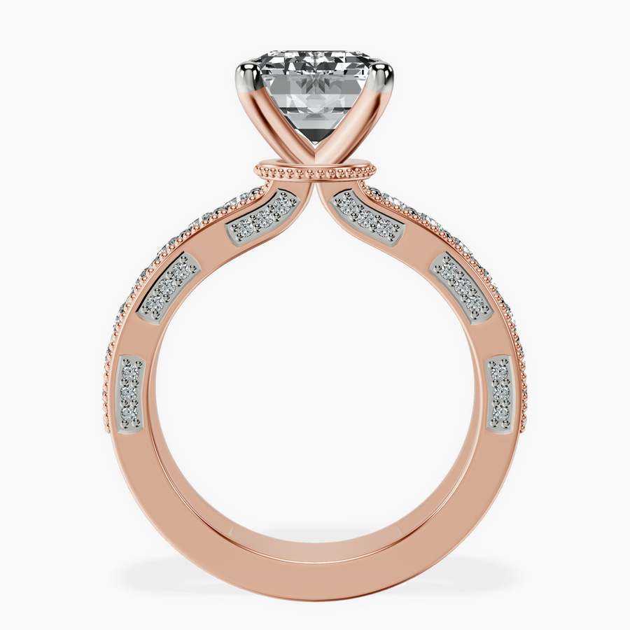 18kt Rose Gold Regalia Milgrain Lab Diamond Ring side right image one
