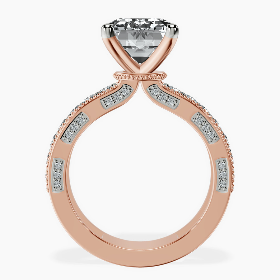 18kt Rose Gold Regalia Milgrain Lab Diamond Ring side right image one