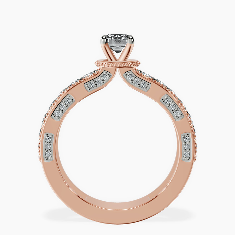 10kt Rose Gold Regalia Milgrain Lab Diamond Ring side right image one