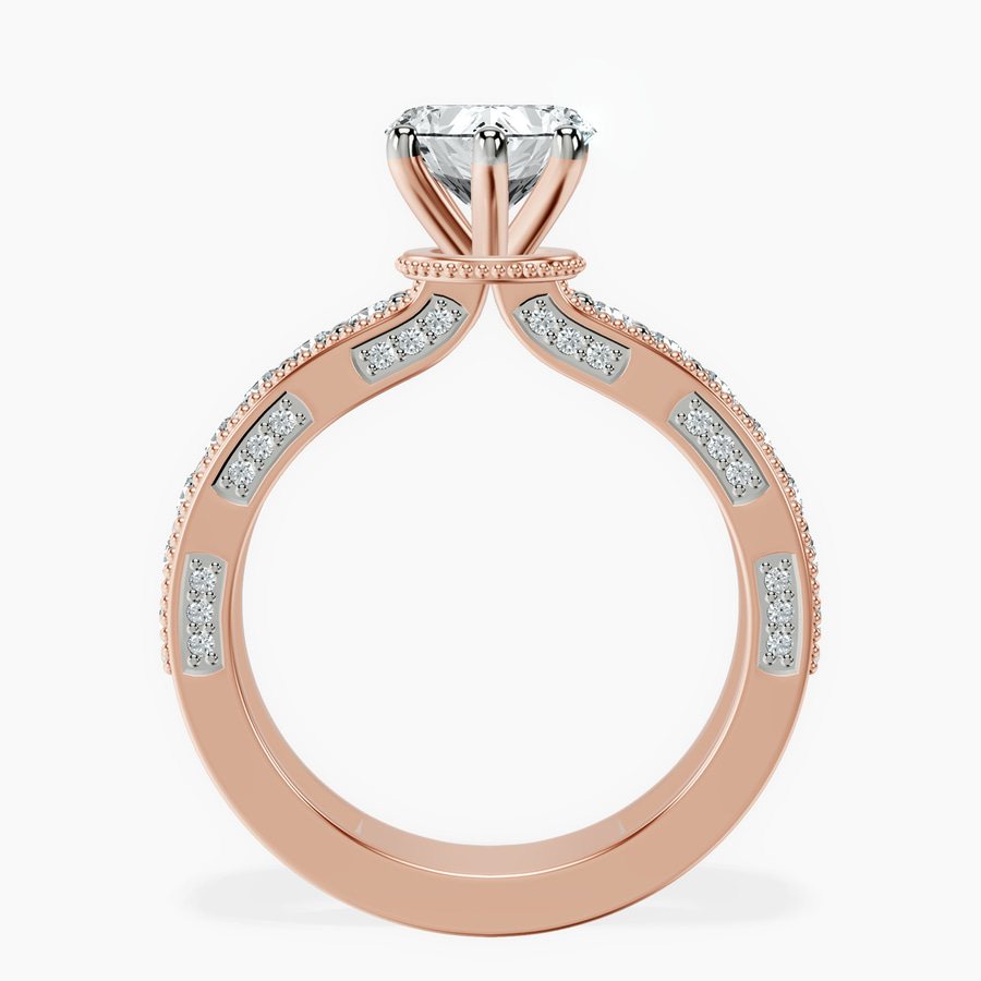 14kt Rose Gold Regalia Milgrain Lab Diamond Ring side right image one