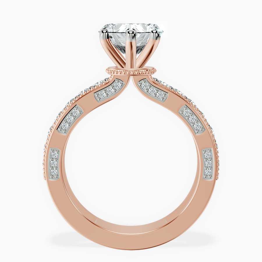 9ct Rose Gold Regalia Milgrain Lab Diamond Ring side right image one