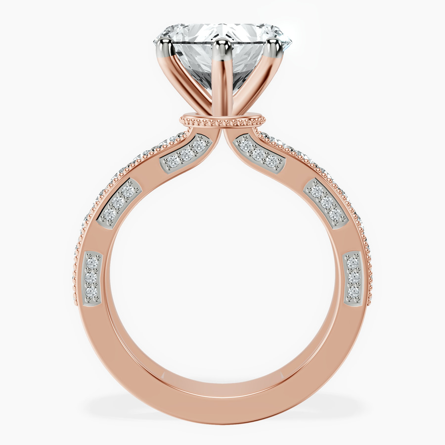 14kt Rose Gold Regalia Milgrain Lab Diamond Ring side right image one