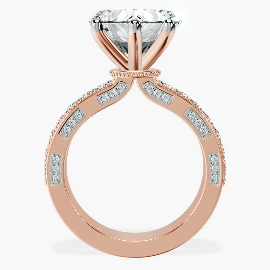 18kt Rose Gold Regalia Milgrain Lab Diamond Ring side right image one