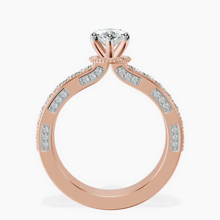 14kt Rose Gold Regalia Milgrain Lab Diamond Ring side right image one