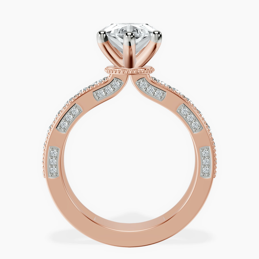 14kt Rose Gold Regalia Milgrain Lab Diamond Ring side right image one