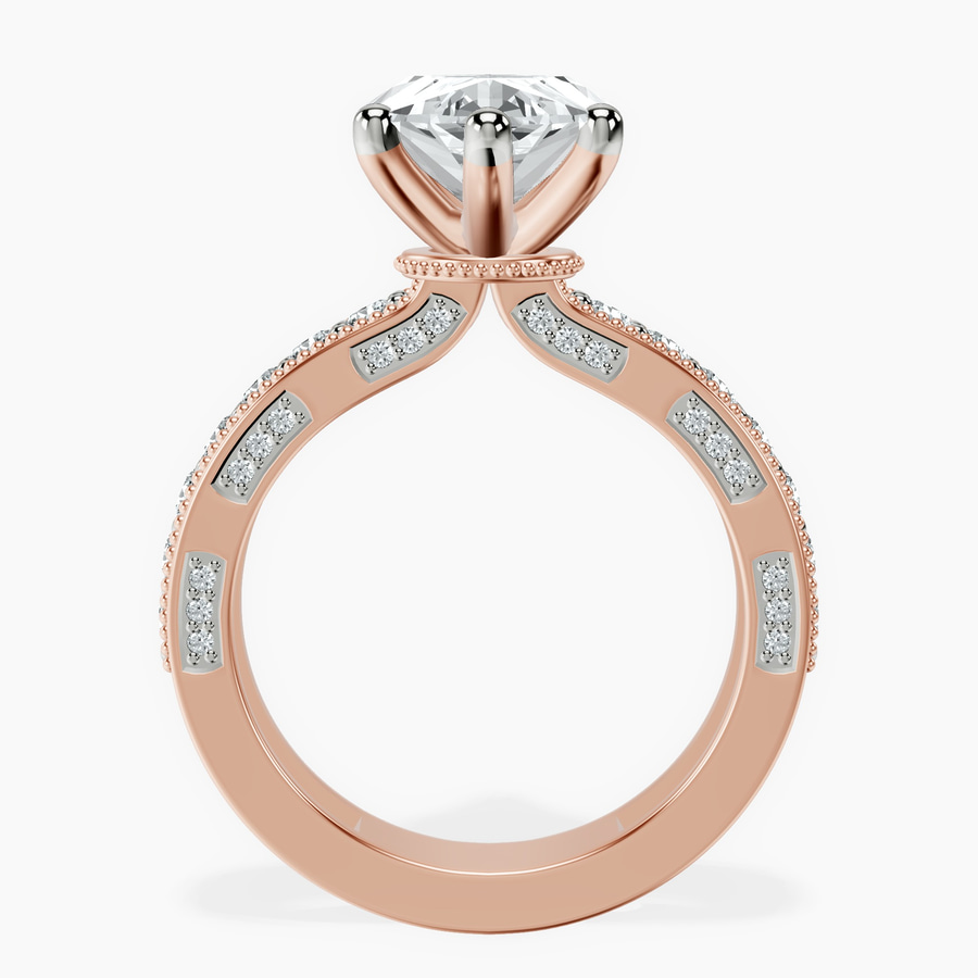 18kt Rose Gold Regalia Milgrain Lab Diamond Ring side right image one
