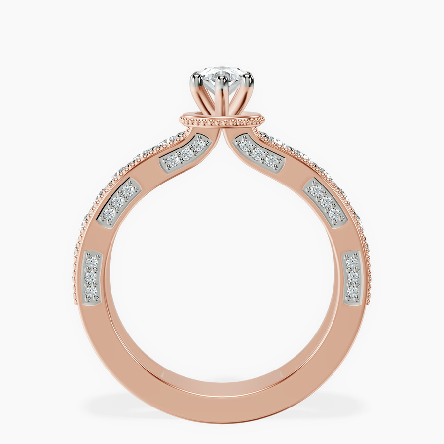 18kt Rose Gold Regalia Milgrain Lab Diamond Ring side right image one