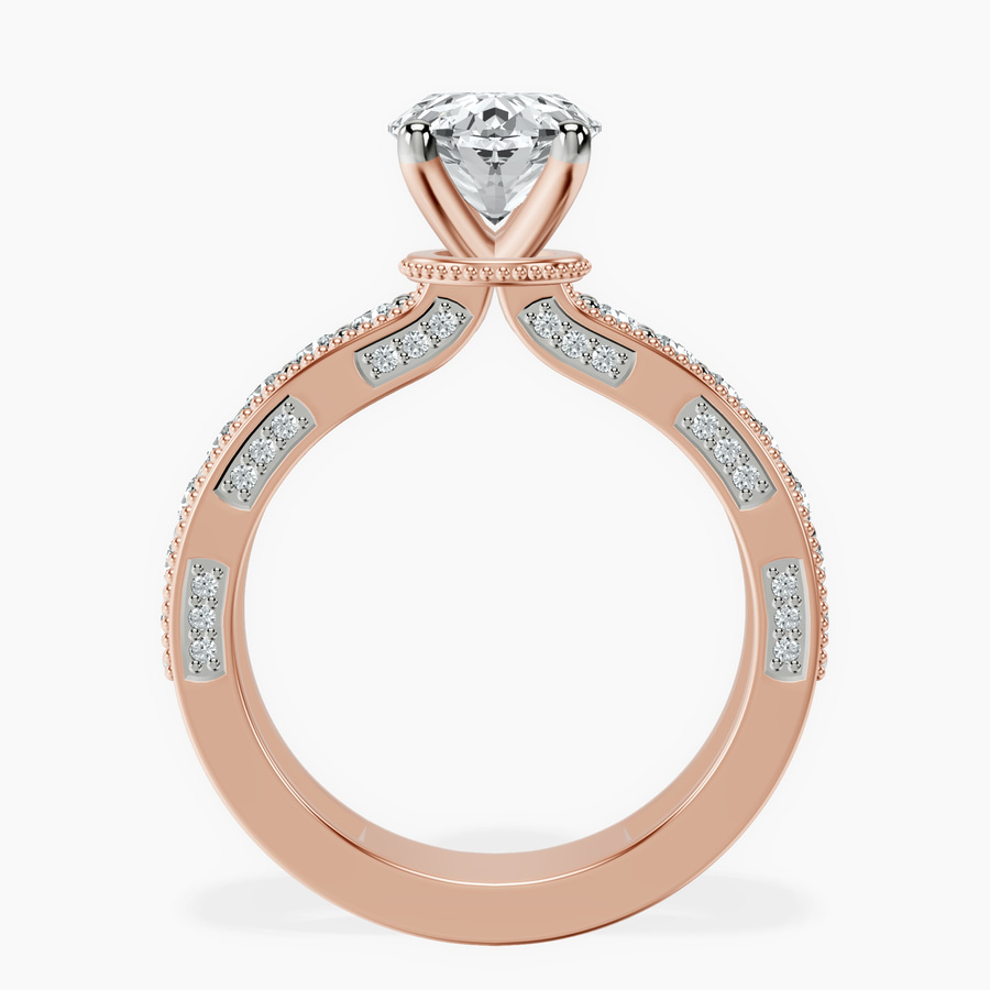 14kt Rose Gold Regalia Milgrain Lab Diamond Ring side right image one