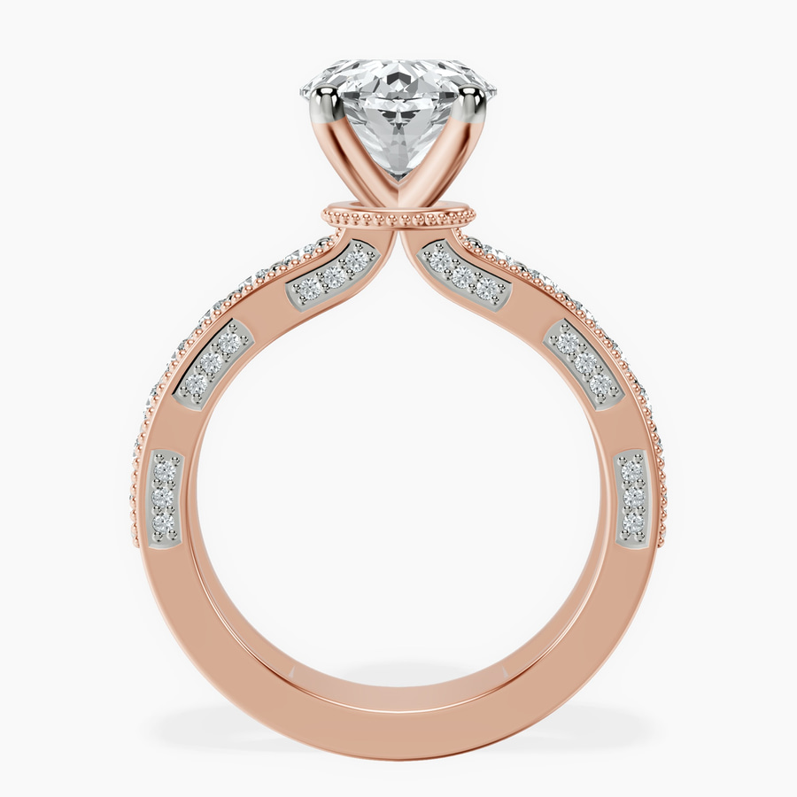 14kt Rose Gold Regalia Milgrain Lab Diamond Ring side right image one