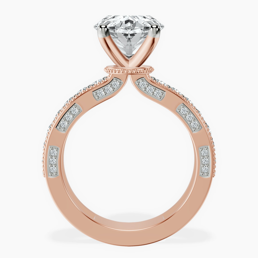 18kt Rose Gold Regalia Milgrain Lab Diamond Ring side right image one