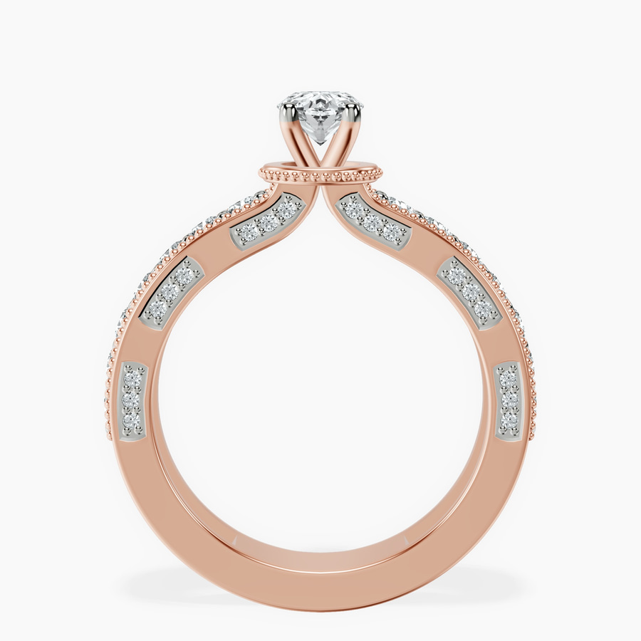 18kt Rose Gold Regalia Milgrain Lab Diamond Ring side right image one